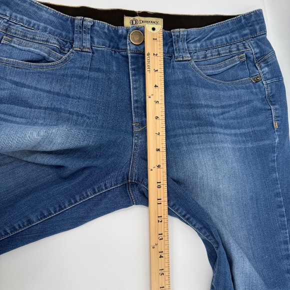 Democracy Jeans Women 14 Blue Skinny Stretch Denim Ab Technology Mid Rise - Picture 12 of 15